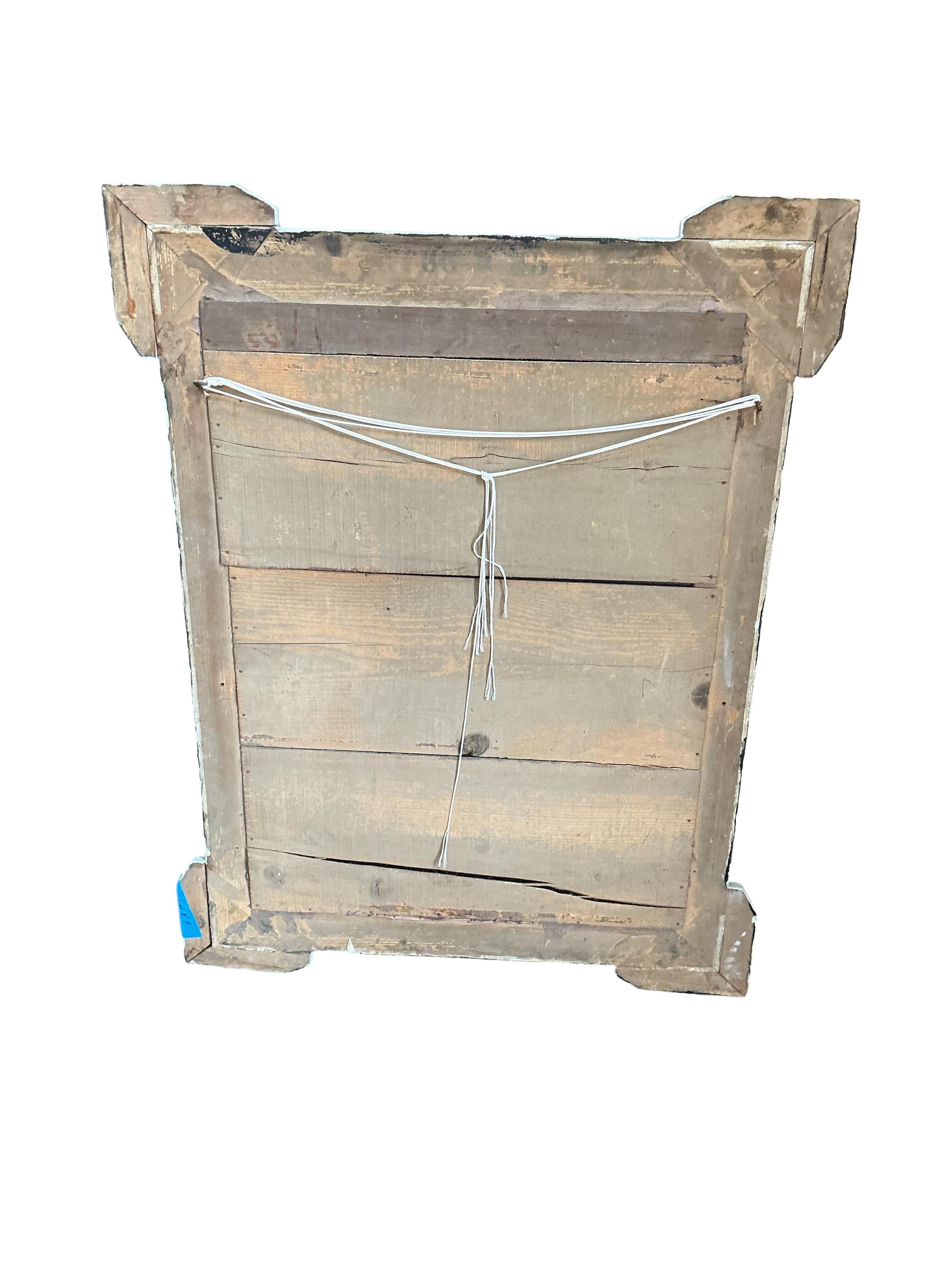 A Victorian rectangular later painted wall mirror, width 68cm, height 90cm